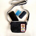 70’sVintageワッペン×岡山産13.5オンスデニムの2WAYスマホショルダー/ski