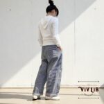 男女兼用 / 岡山セルビッジデニム ヒッコリーイージーパンツ