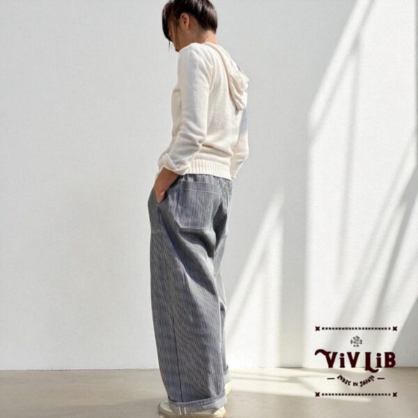 男女兼用 / 岡山セルビッジデニム ヒッコリーイージーパンツ