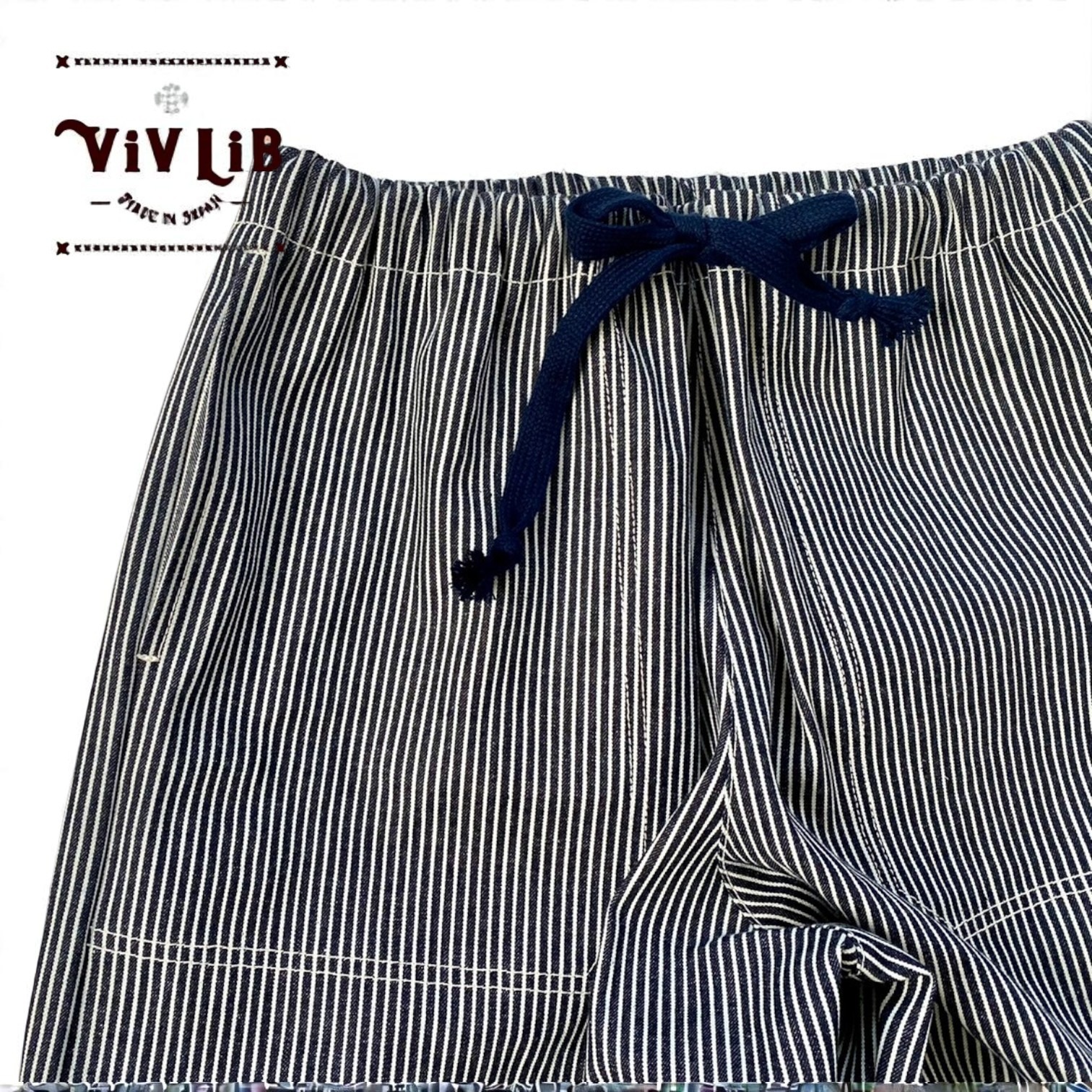 男女兼用 / 岡山セルビッジデニム ヒッコリーイージーパンツ