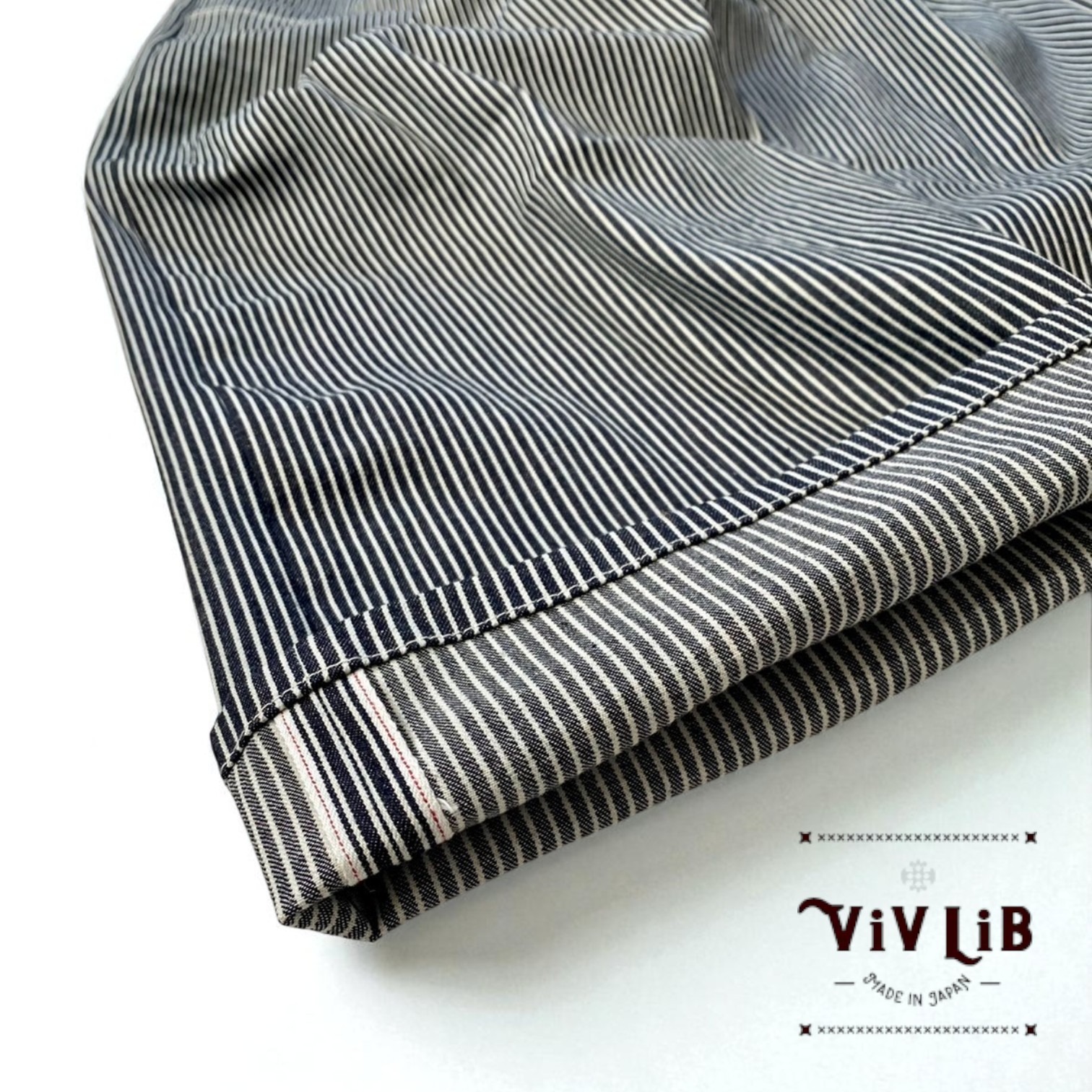 男女兼用 / 岡山セルビッジデニム ヒッコリーイージーパンツ