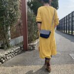 本藍岡山産セルビッジデニムとヒッコリーのミニショルダーバッグ