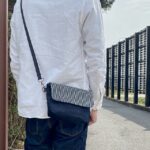 本藍岡山産セルビッジデニムとヒッコリーのミニショルダーバッグ