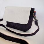 倉敷帆布と本藍岡山産デニムのバイカラーミニショルダーバッグ-生成り