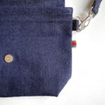 藍染め刺し子×岡山デニム×倉敷帆布のパッチワークミニショルダーバッグ