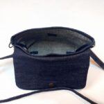 本藍岡山産デニムのバイカラーミニショルダーバッグ