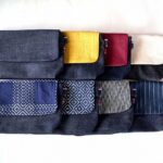 本藍岡山産デニムのバイカラーミニショルダーバッグ