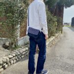 藍染め刺し子と本藍岡山デニムのバイカラー2wayミニショルダーバッグ2