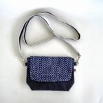 藍染め刺し子と本藍岡山デニムのバイカラー2wayミニショルダーバッグ2