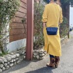 本藍岡山産セルビッジデニムとストライプデニムのミニショルダーバッグ