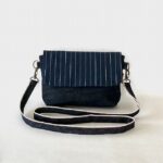 本藍岡山産セルビッジデニムとストライプデニムのミニショルダーバッグ