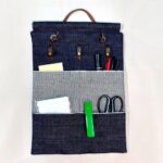 岡山産19ozセルビッジデニムとイタリア産本革のウォールポケット