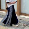 岡山デニムのクレイジーパターンマキシ丈スカート｜サイズ・デザインカスタム可｜上質セルビッチデニムのゆるっとマーメイド