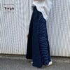 岡山デニムのクレイジーパターンマキシ丈スカート｜サイズ・デザインカスタム可｜上質セルビッチデニムのゆるっとマーメイド
