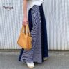 岡山デニムのクレイジーパターンマキシ丈スカート｜サイズ・デザインカスタム可｜上質セルビッチデニムのゆるっとマーメイド