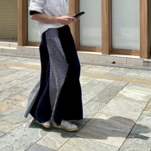 岡山デニムのマキシスカート｜サイズ・デザインカスタム可｜上質セルビッチデニムのゆるっとマーメイド