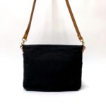 岡山セルビッチ黒デニム×イタリアンレザーメッセンジャーバッグ