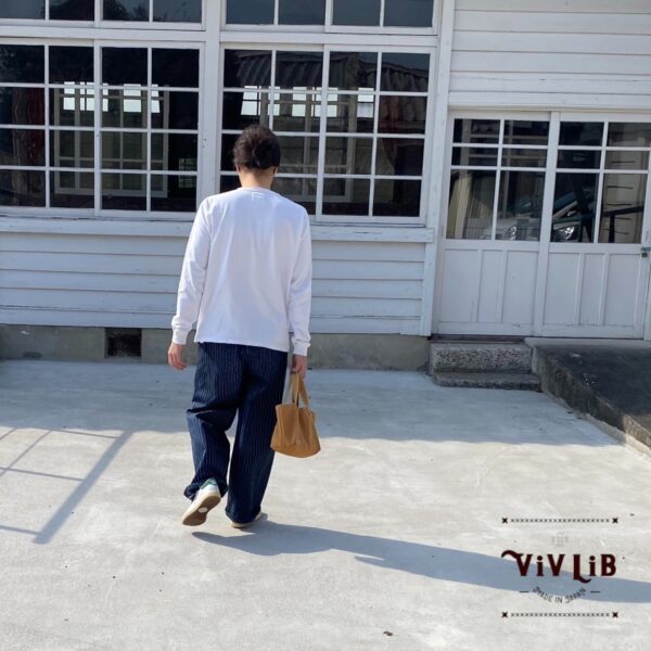 男女兼用 / 岡山産ウォバッシュストライプデニム イージーパンツ