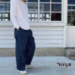 男女兼用 / 岡山産ウォバッシュストライプデニム イージーパンツ