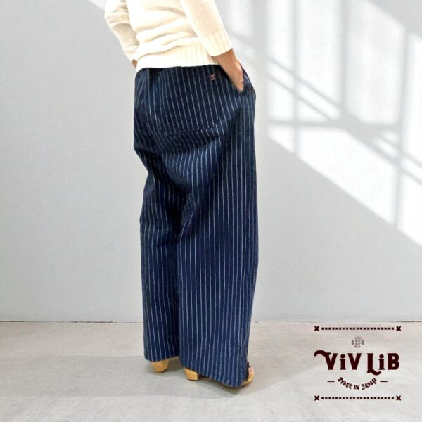 男女兼用 / 岡山産ウォバッシュストライプデニム イージーパンツ