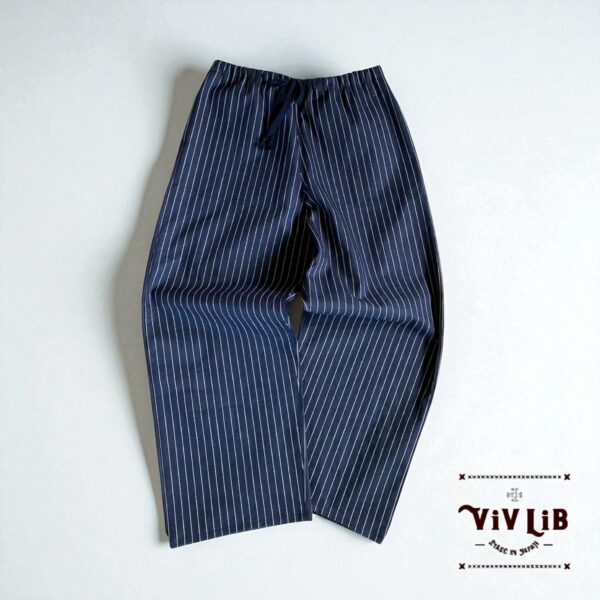 男女兼用 / 岡山産ウォバッシュストライプデニム イージーパンツ