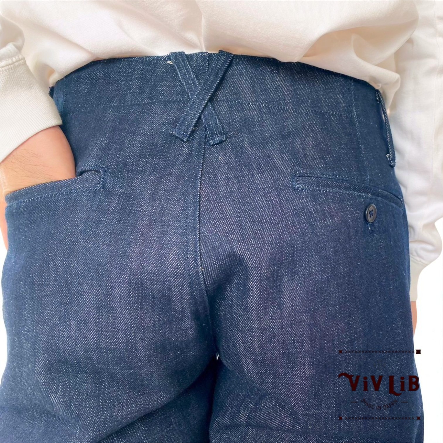 チノフィットセルビッチデニムパンツ〈定番ライン〉/本藍デニム