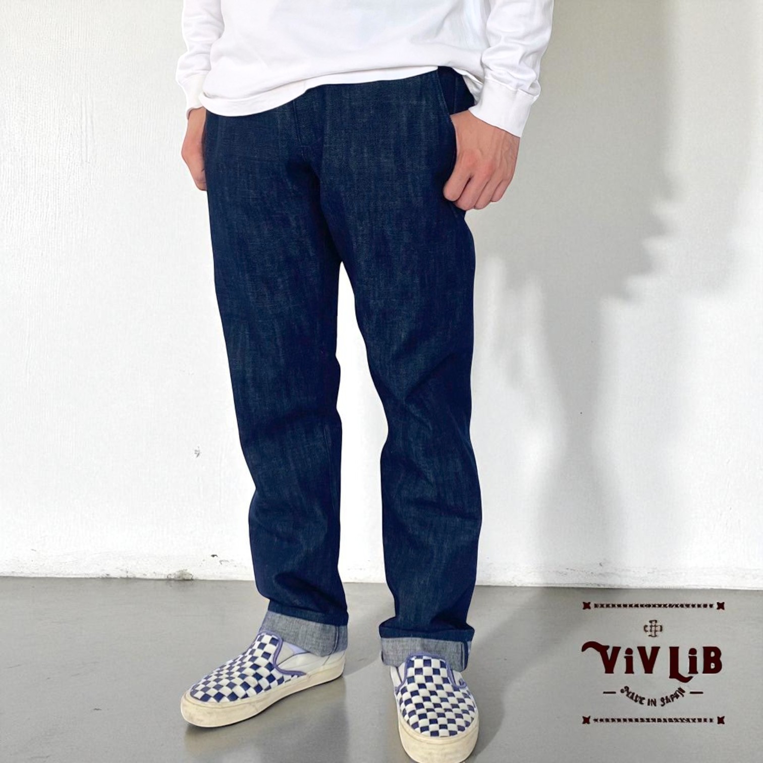 チノフィットセルビッチデニムパンツ〈定番ライン〉/本藍デニム