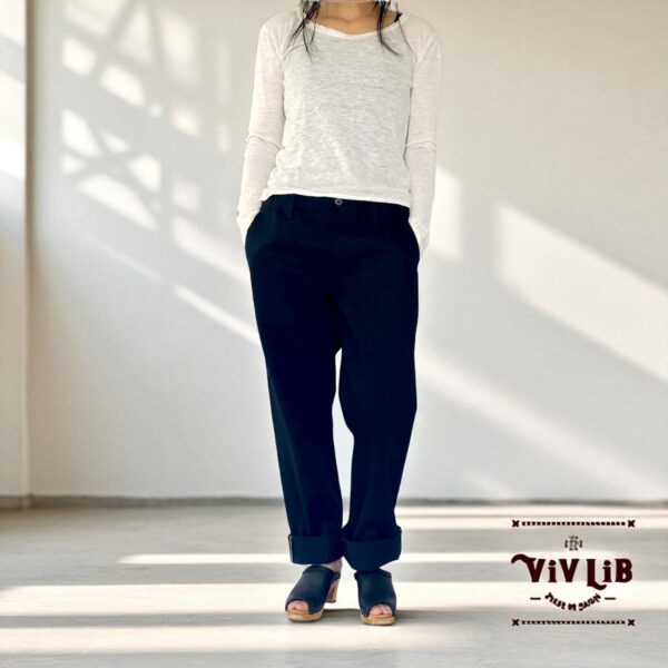 チノフィットセルビッチデニムパンツ〈定番ライン〉/ブラックデニム