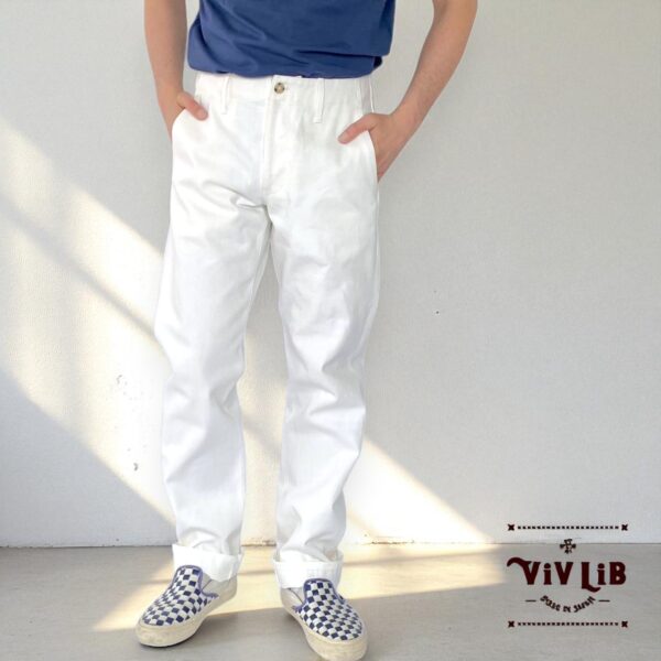 チノフィットセルビッチデニムパンツ〈定番ライン〉/ホワイトデニム