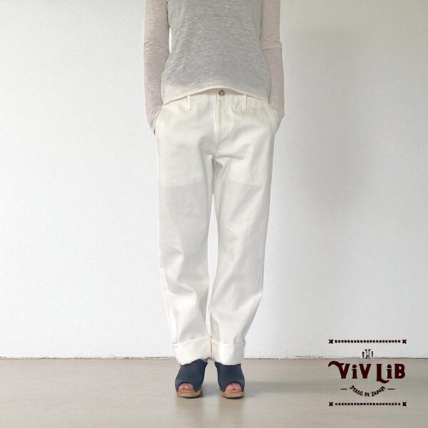 チノフィットセルビッチデニムパンツ〈定番ライン〉/ホワイトデニム