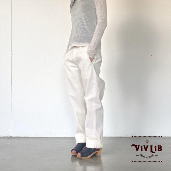 チノフィットセルビッチデニムパンツ〈定番ライン〉/ホワイトデニム