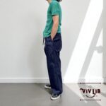 岡山セルビッチデニム　リラックスドロストパンツ