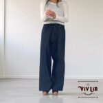 岡山セルビッチデニム　リラックスドロストパンツ