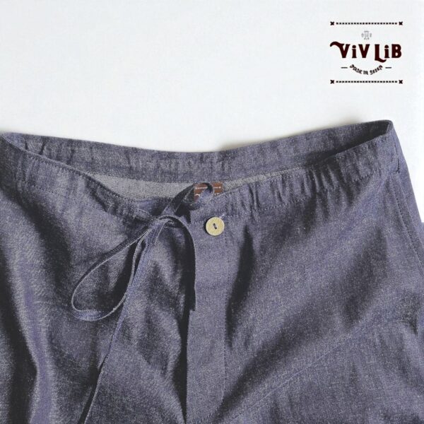 岡山セルビッチデニム リラックスドロストパンツ