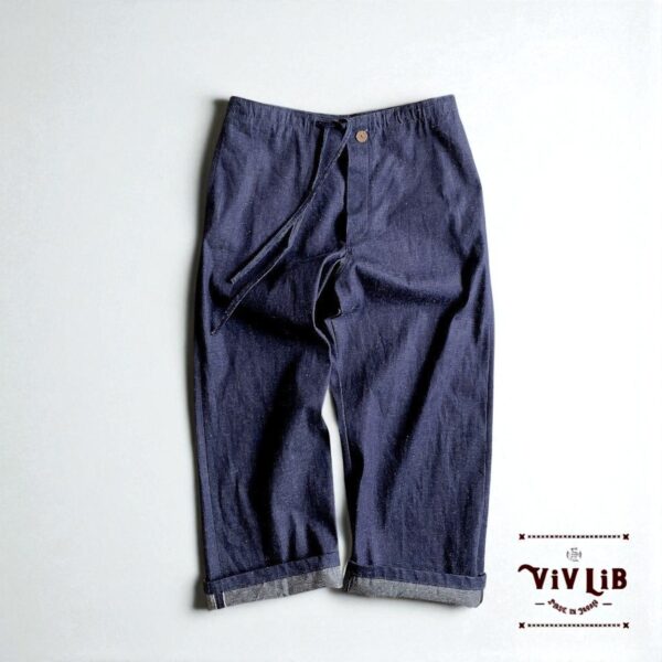 岡山セルビッチデニム リラックスドロストパンツ