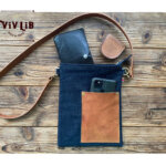 セルビッチデニム×革ポケットのサコッシュ・13.5oz・スマホショルダー