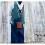 セルビッチデニム×革ポケットのサコッシュ・13.5oz・スマホショルダー