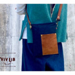 セルビッチデニム×革ポケットのサコッシュ・13.5oz・スマホショルダー