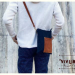 セルビッチデニム×革ポケットのサコッシュ・13.5oz・スマホショルダー