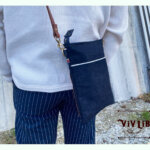 セルビッチデニム×革ポケットのサコッシュ・13.5oz・スマホショルダー