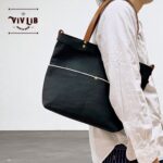 岡山セルビッチブラックデニム×イタリアンレザートートバッグ