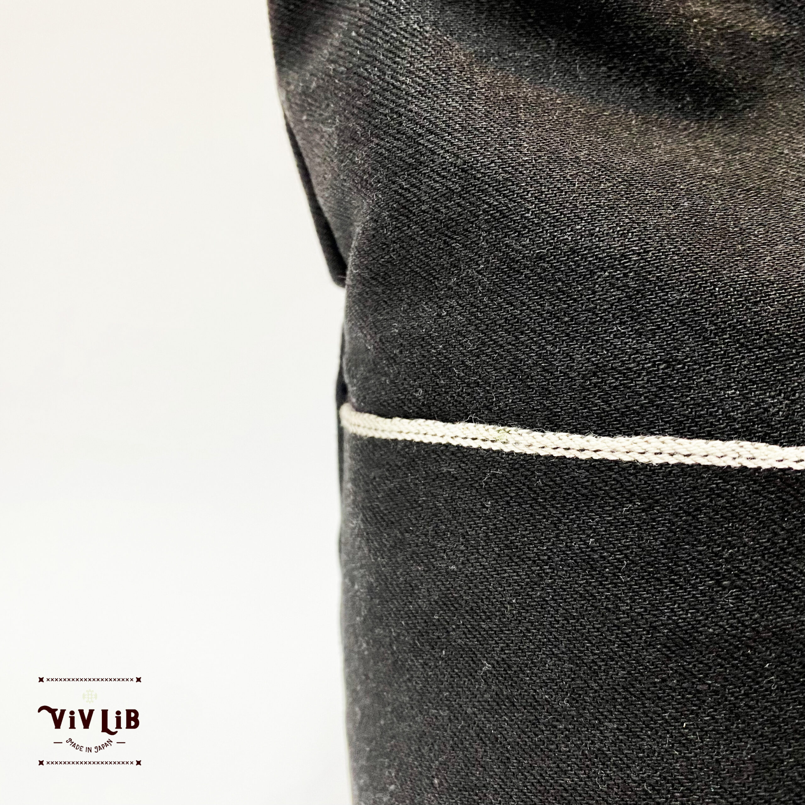 岡山セルビッチブラックデニム×イタリアンレザートートバッグ