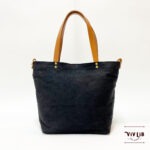 岡山セルビッチブラックデニム×イタリアンレザートートバッグ