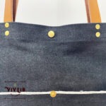 岡山セルビッチブラックデニム×イタリアンレザートートバッグ
