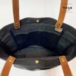 岡山セルビッチブラックデニム×イタリアンレザートートバッグ