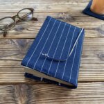 岡山ストライプデニム・セルビッジデニムと倉敷真田紐のブックカバー