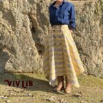 ジャガード織りオルテガ柄トレンチスカート