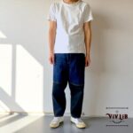 岡山セルビッチデニム×ブラック 切り替えサルエルパンツ