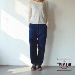 岡山セルビッチデニム×ブラック 切り替えサルエルパンツ