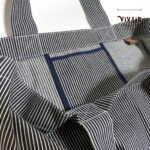 岡山デニム セルビッチ ヒッコリー トートバッグ 軽量 大きめ 折りたたみ可能 国産デニム エコバッグ風トート